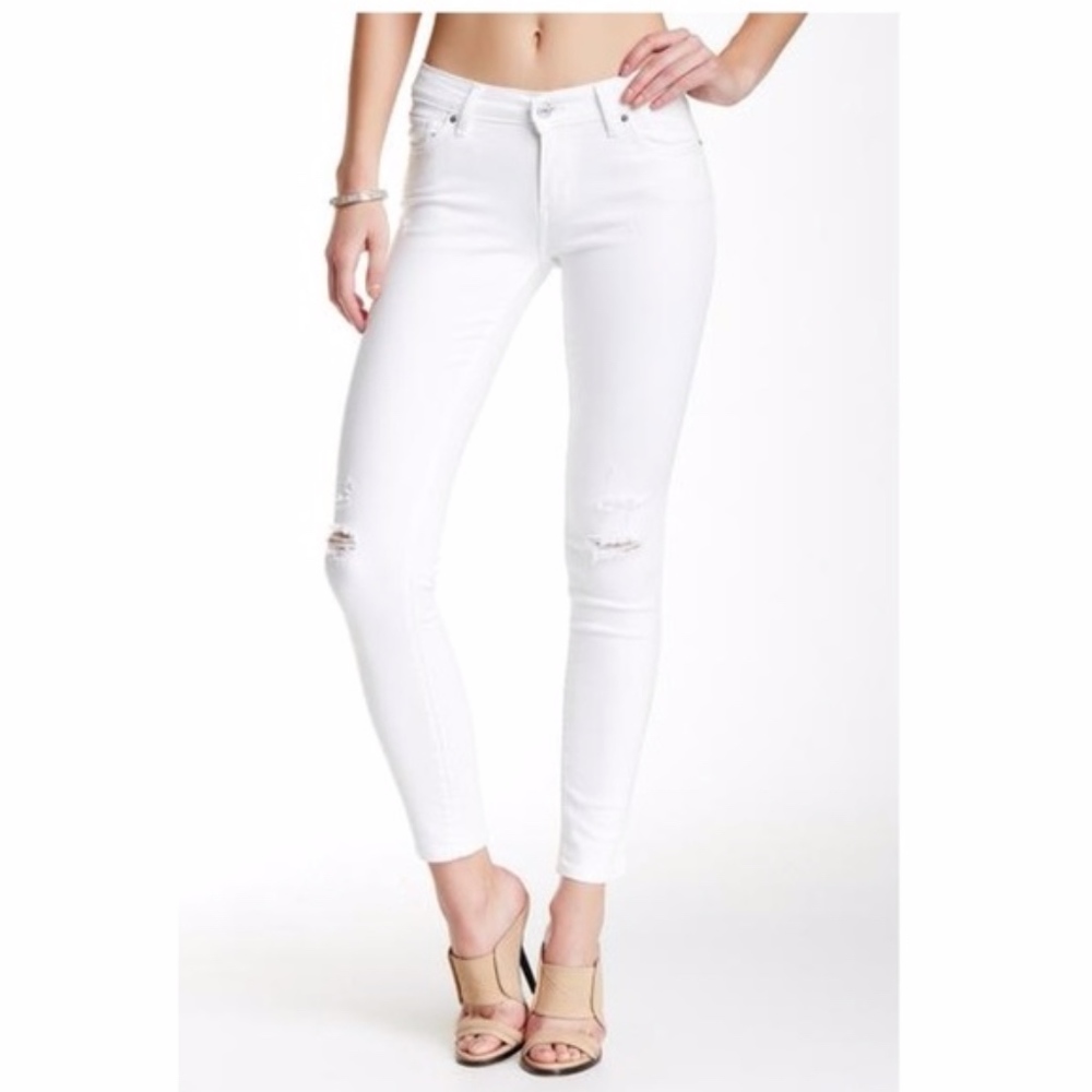 Levi's 33 White Wash Distressed 711 Skinny Jeans
